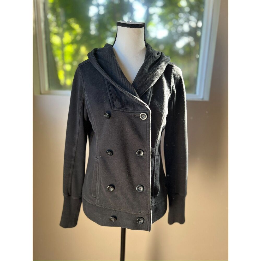 Puma Women's Double-Breasted Hooded Peacoat Jacket. Size M.